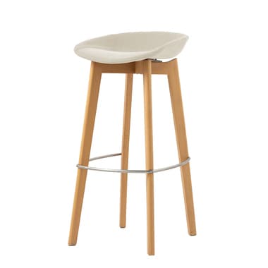 FEROS Barstuhl Keeve Polster niedrig Holz beige 4St