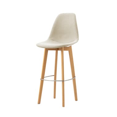FEROS Barstuhl Keeve Polster stapelbar Holz beige 4St