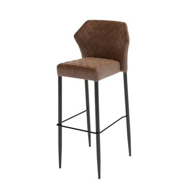 FEROS Barstuhl Louis Kunstleder cognac 2St