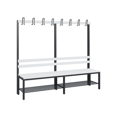 C+P Garderobenbank Schuhrost 1710x1960x403mm sgr/lgr