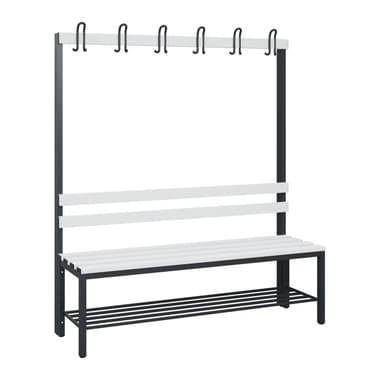 C+P Garderobenbank Schuhrost 1710x1500x403mm sgr/lgr