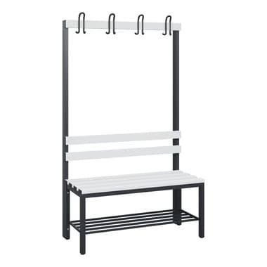 C+P Garderobenbank Schuhrost 1710x1000x403mm sgr/lgr