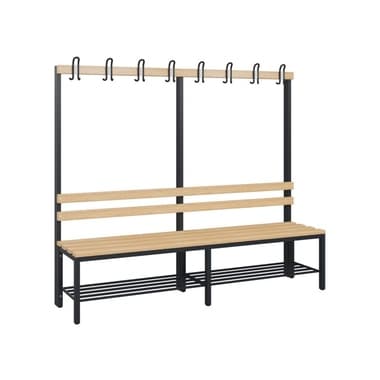 C+P Garderobenbank Schuhrost 1710x1960x403mm sgr