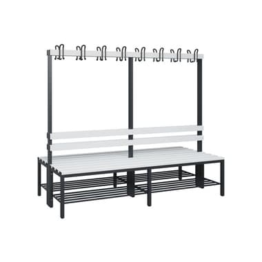 C+P Garderobenbank Schuhrost 1710x1960x756mm sgr/lgr