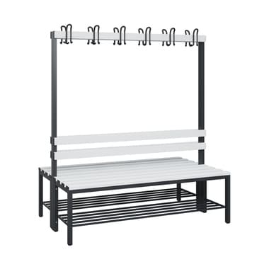 C+P Garderobenbank Schuhrost 1710x1500x756mm sgr/lgr