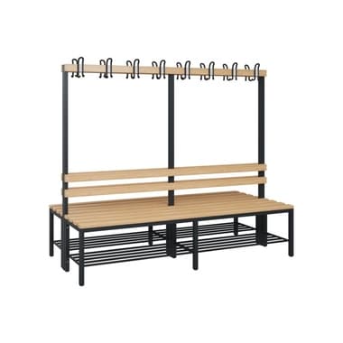 C+P Garderobenbank Schuhrost 1710x1960x756mm sgr