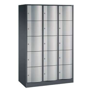 C+P Schließfachschrank 15Fä 1950x1150x540mm sgr/wsalu