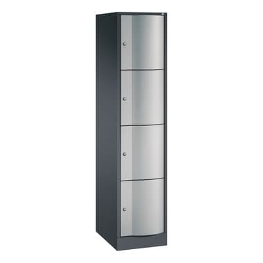 C+P Schließfachschrank 4Fä 1950x396x540mm sgr/wsalu