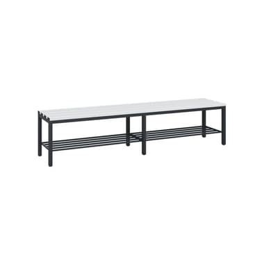 C+P Umkleidebank Schuhrost 420x1960x353mm sgr/lgr