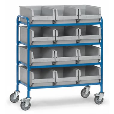 fetra Beistellwagen 4Böden 12Kästen 940x470mm