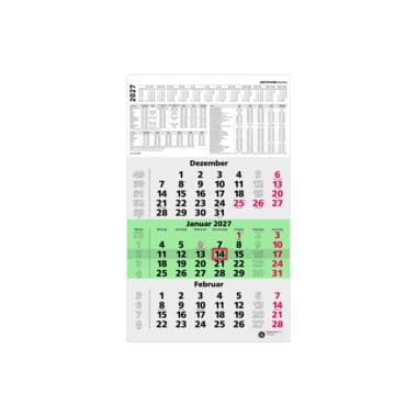 ZETTLER Dreimonatskalender 2027 3M/1S