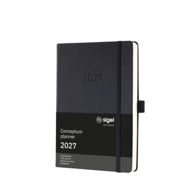 Sigel Tageskalender Conceptum 2027 A5 1T/2S sw