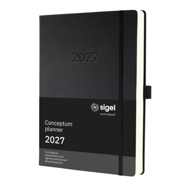 Sigel Buchkalender Conceptum 2027 A4+ 1T/1S sw