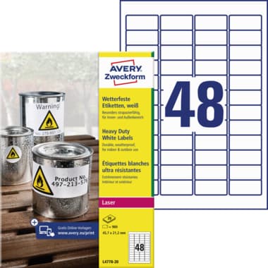 Avery Zweckform Folienetikett weiß 960 St./Pack.