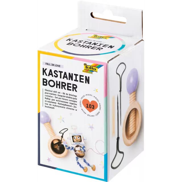 folia Bastelset Kastanienbohrer-Set natur/flieder